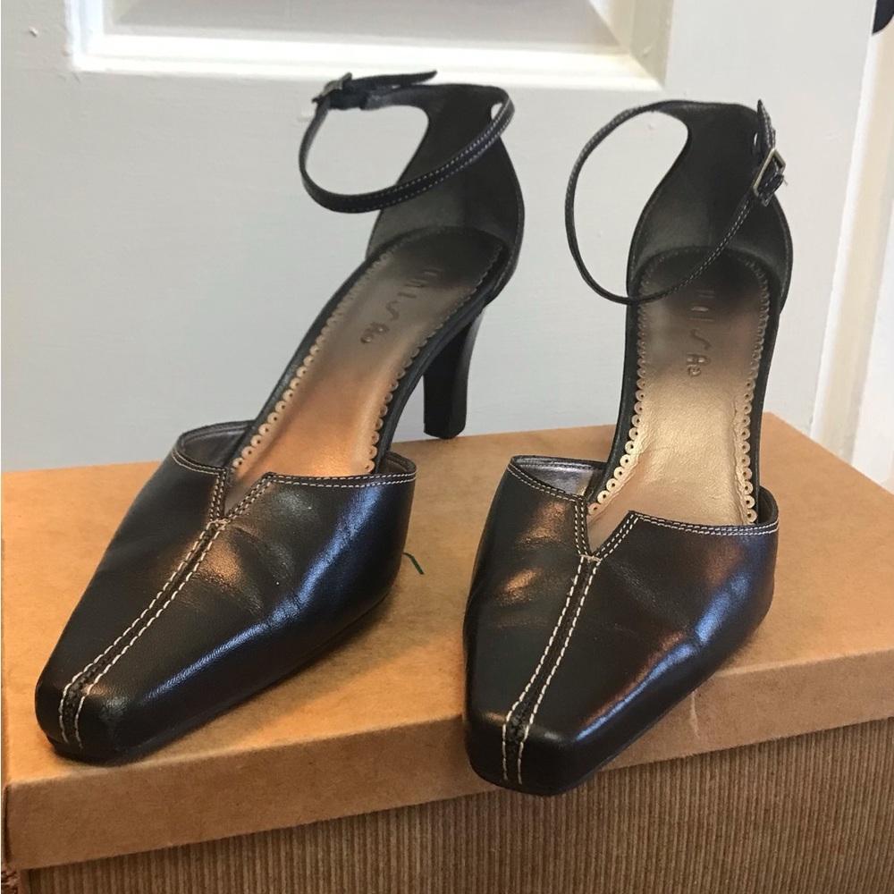 Elegant Black Ankle Strap Heels